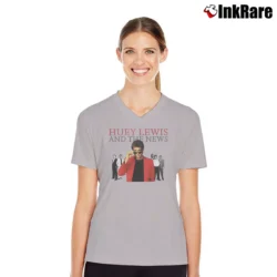 Women’s Huey Lewis & The News Vintage V-Neck Tee in sport grey | Chic Neckline, Soft Texture