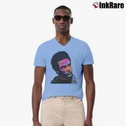 Men’s Huey P. Newton Bhm Classic V-Neck Tee in light blue | Sharp, Breathable, Everyday Staple