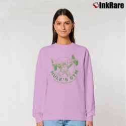 Women’s Hulk's Gym Marvel Workout Relaxed Sweatshirt in light pink | Soft, Laid-Back Vibe