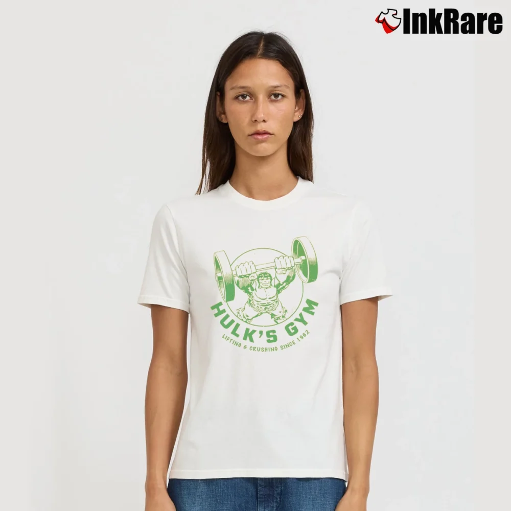 Women’s Hulk's Gym Marvel Workout Signature T-Shirt in white | Soft, Flattering Fit