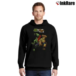Men’s Hulk Vs Thing Marvel Comics Crossover Pullover Hoodie in black | Cozy, Durable, Modern Fit