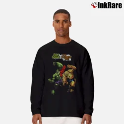 Men’s Hulk Vs Thing Marvel Comics Crossover Long-Sleeve Shirt in black | Sleek, Lightweight, Year-Round Wear