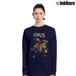 Women’s Hulk Vs Thing Marvel Comics Crossover Long-Sleeve Top in navy | Sleek, Versatile, All-Season