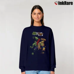 Women’s Hulk Vs Thing Marvel Comics Crossover Relaxed Sweatshirt in navy | Soft, Laid-Back Vibe