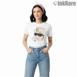 Human Bart Cholo Street Style Urban Cartoon Shirt on white short sleeve shirt for women graphic tee