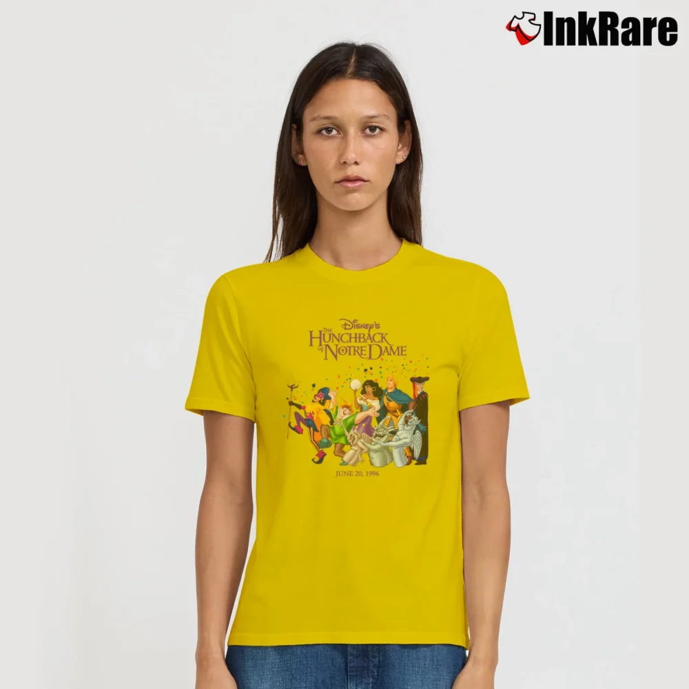 Women’s Hunchback Of Notre Dame Quasimodo Disney Movie Promo 90s Signature T-Shirt in yellow | Soft, Flattering Fit