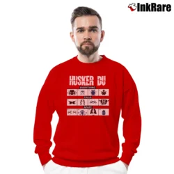 Men’s Husker Du Everything Falls Apart Crewneck Sweatshirt in red | Cozy Fabric, Clean Style