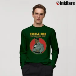 Men’s HUSTLE MAN WHATS HAPPENIN CHIEF Essential Long-Sleeve Shirt in forest green | Sleek, Lightweight, Year-Round Wear