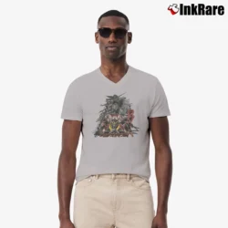 Men’s Hype Japanese Brand 90s Gundam Wing Death Scythe Hell V-Neck Tee in sport grey | Sharp, Breathable, Everyday Staple