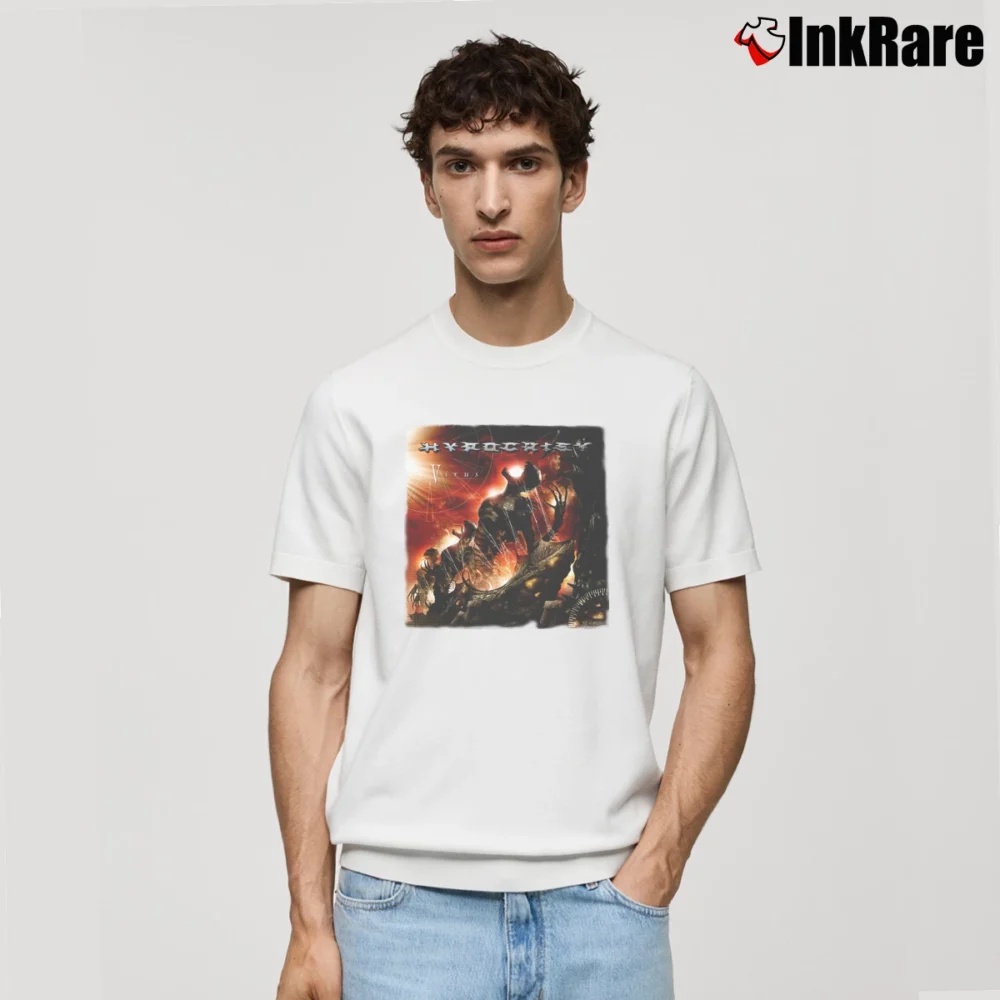Men’s Hypocrisy Virus Dynamo Scandinavian Death Metal Classic T-Shirt in white | Soft, Breathable Everyday Wear