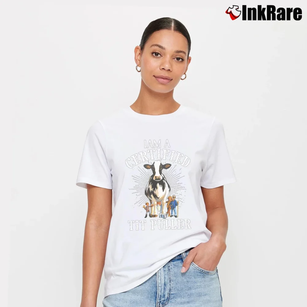 Women’s I Am A Certified Tit Puller Funny Signature T-Shirt in white | Soft, Flattering Fit