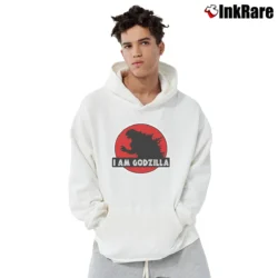 Men’s I Am Godzilla Cool Monster Graphic Pullover Hoodie in white | Cozy, Durable, Modern Fit