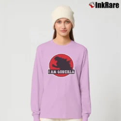 Women’s I Am Godzilla Cool Monster Graphic Long-Sleeve Top in light pink | Sleek, Versatile, All-Season