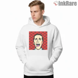 I Am Patrick Bateman Cartoon Scream Shirt on white hoodie for men graphic tee