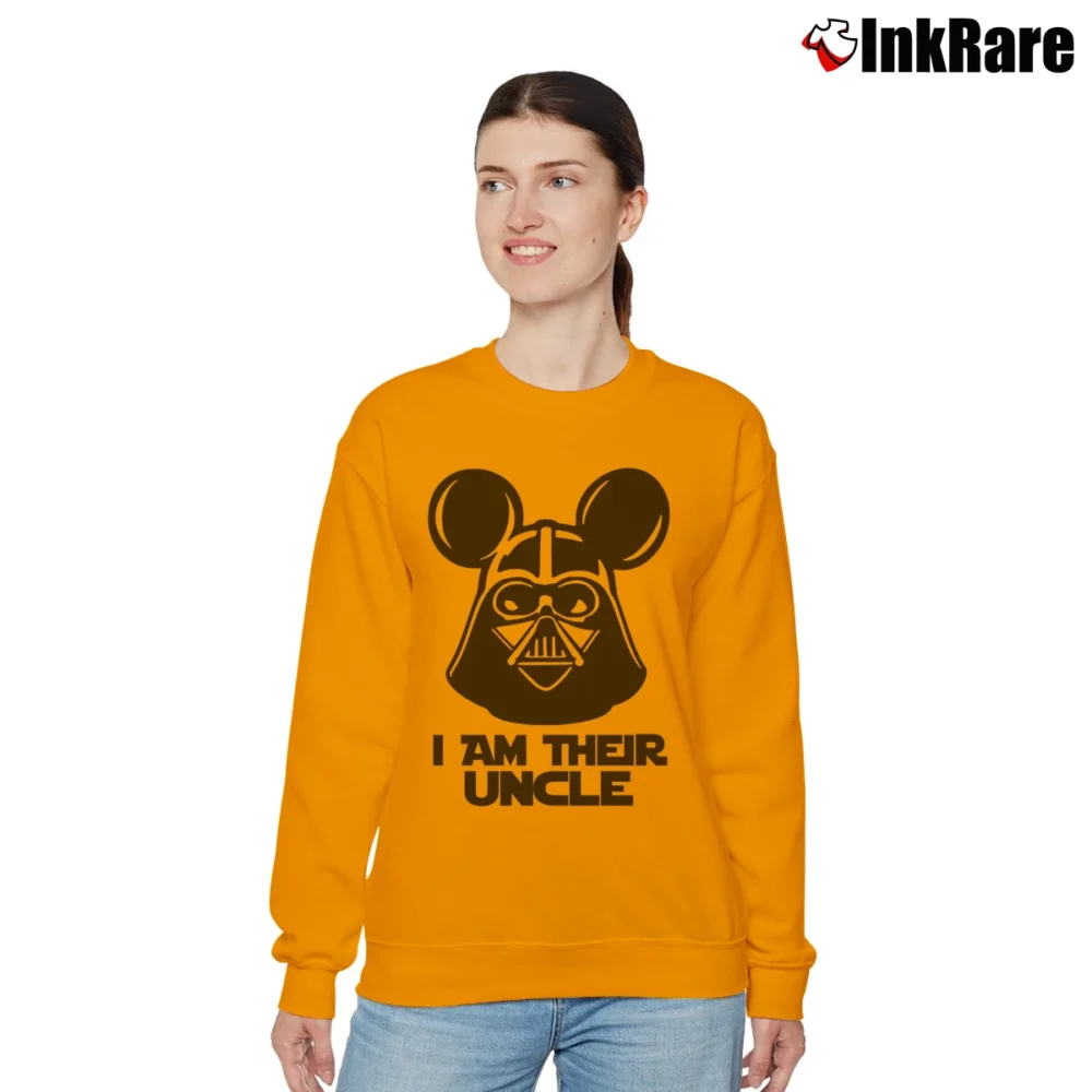 Women’s I Am Their Uncle Star Wars Disney Vacation Relaxed Sweatshirt in orange | Soft, Laid-Back Vibe