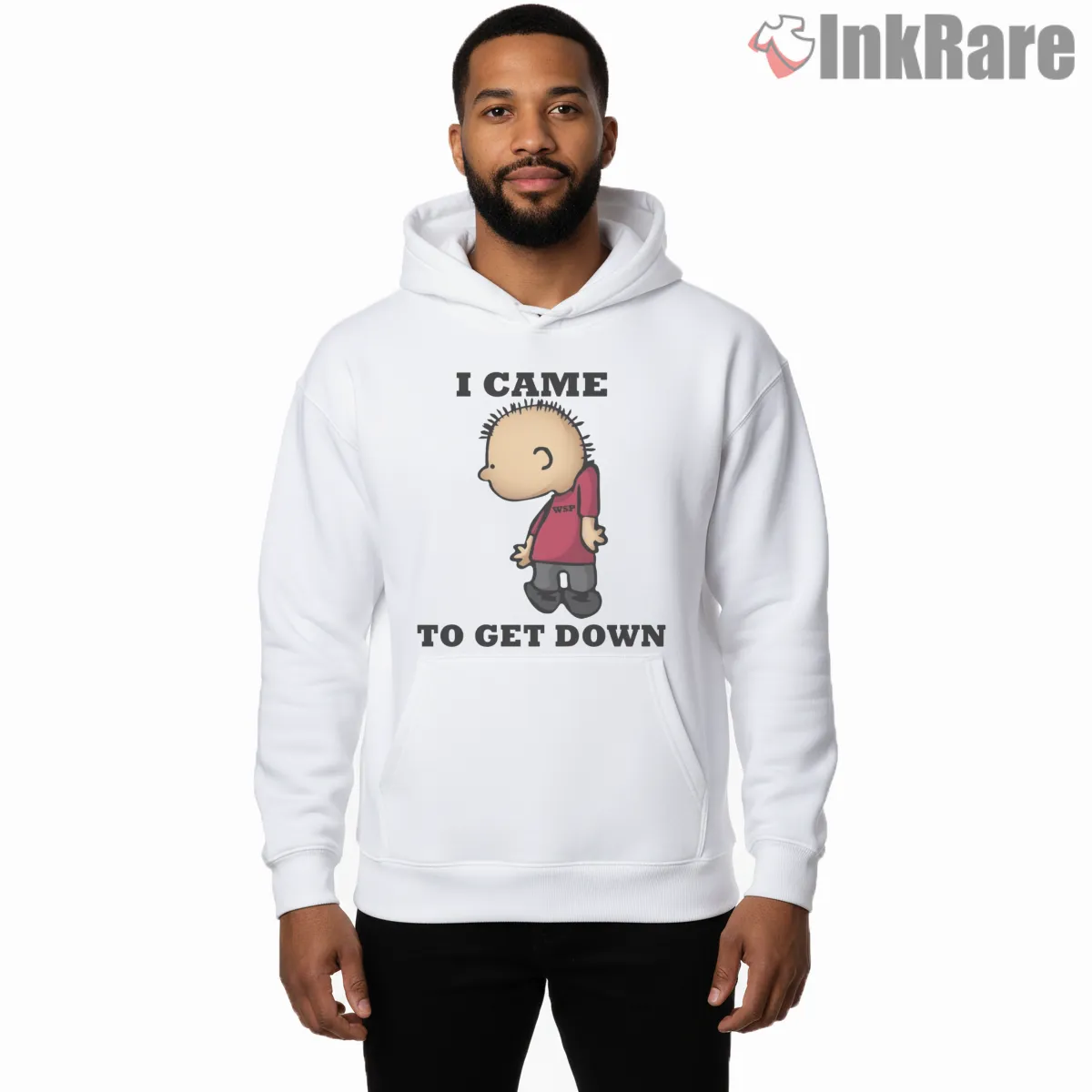 I Came To Get Down Peanuts Style Shirt on white hoodie for men graphic tee