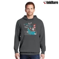 Men’s I Can Read With My Eyes Shut The Cat In The Hat Pullover Hoodie in charcoal | Cozy, Durable, Modern Fit