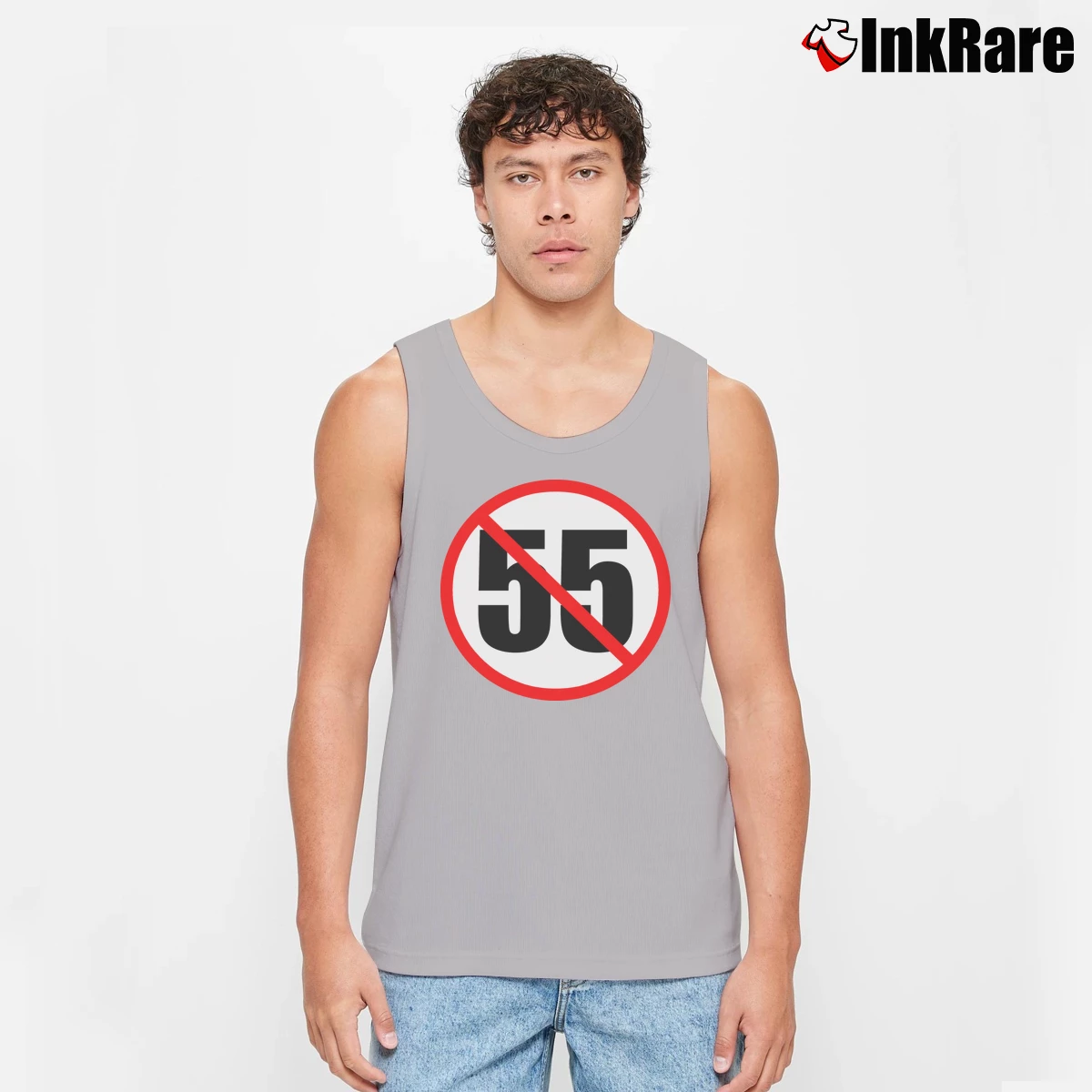 Men’s I Can't Drive 55 Rock Anthem Tank Top in sport grey | Breathable, Active-Friendly Design