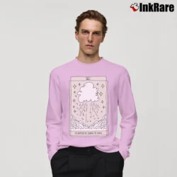Men’s I'd Rather Be Crying To Enya Tarot Card Long-Sleeve Shirt in light pink | Sleek, Lightweight, Year-Round Wear