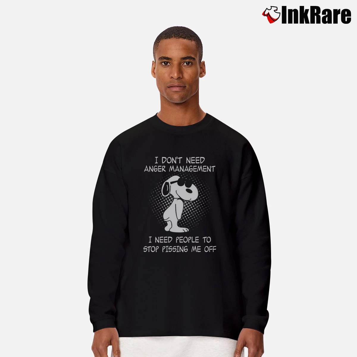 I Don’t Need Anger Management Snoopy I Need People To Stop Pissing Me Off Men’s Long-Sleeve Tee in black – Versatile Layering Men’s I Don't Need Anger Management Snoopy I Need People To Stop Pissing Me Off Long-Sleeve Shirt in black | Sleek, Lightweight, Year-Round Wear