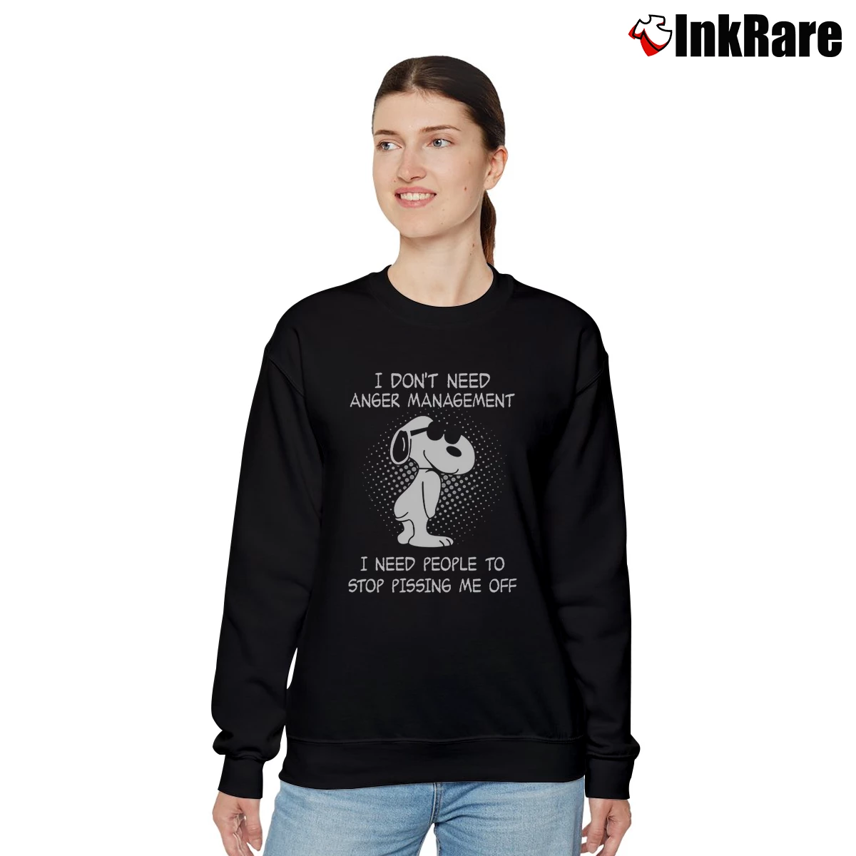I Don’t Need Anger Management Snoopy I Need People To Stop Pissing Me Off Women’s Relaxed Sweatshirt in black – Cozy Casual Women’s I Don't Need Anger Management Snoopy I Need People To Stop Pissing Me Off Relaxed Sweatshirt in black | Soft, Laid-Back Vibe