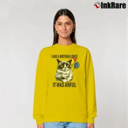 Women’s I Had A Birthday Once It Was Awful Relaxed Sweatshirt in yellow | Soft, Laid-Back Vibe