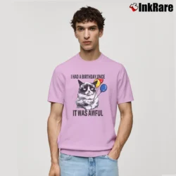 Men’s I Had A Birthday Once It Was Awful Classic T-Shirt in light pink | Soft, Breathable Everyday Wear
