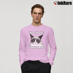Men’s I Had Fun Once It Was Awful Funny Long-Sleeve Shirt in light pink | Sleek, Lightweight, Year-Round Wear