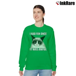 Women’s I Had Fun Once It Was Awful Funny Relaxed Sweatshirt in irish green | Soft, Laid-Back Vibe