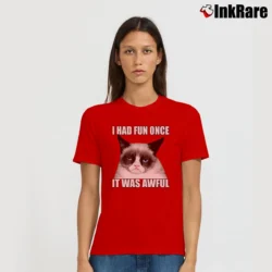 Women’s I Had Fun Once It Was Awful Funny Signature T-Shirt in red | Soft, Flattering Fit