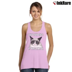 Women’s I Had Fun Once It Was Awful Funny Tank Top in light pink | Lightweight, Movement-Friendly