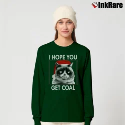 Women’s I Hope You Get Coal Long-Sleeve Top in forest green | Sleek, Versatile, All-Season