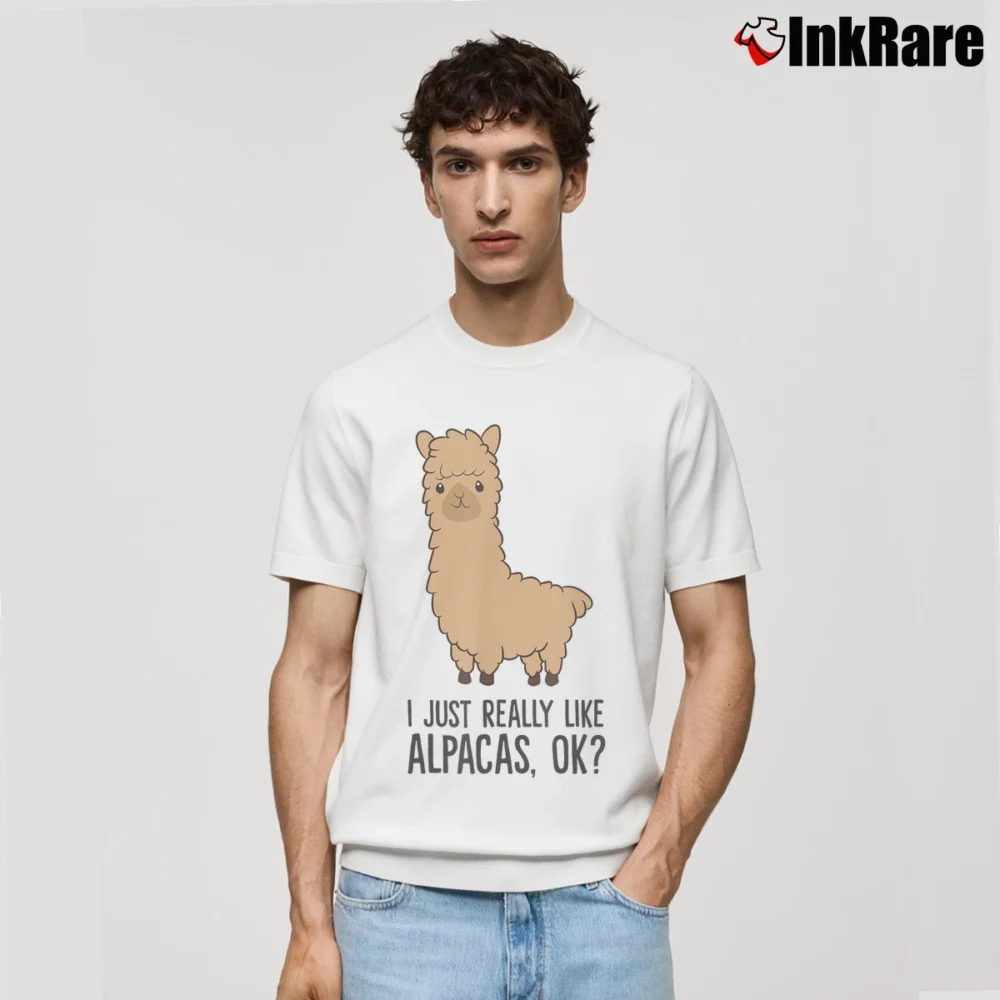Men’s I Just Really Like Alpacas Ok Classic T-Shirt in white | Soft, Breathable Everyday Wear