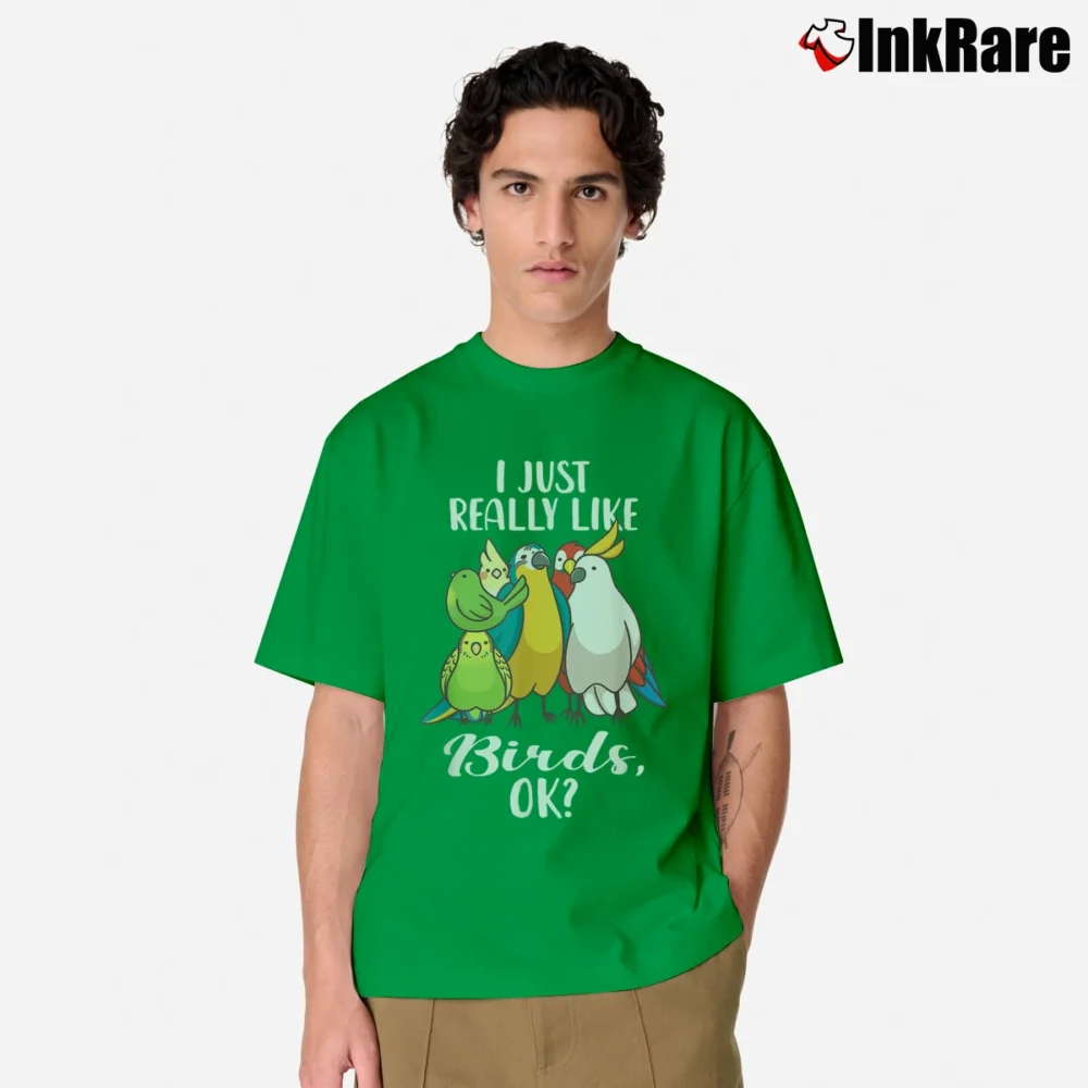 Men’s I Just Really Like Birds Classic T-Shirt in irish green | Soft, Breathable Everyday Wear