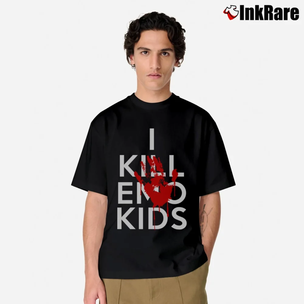 Men’s I Kill Emo Kids Dark Humor Classic T-Shirt in black | Soft, Breathable Everyday Wear