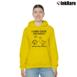 Women’s I Like Cats And Ducks And Maybe 3 People Cat Duck Gift Cozy Hoodie in yellow | Warm, Structured, Stylish