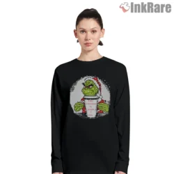 I Like Christmas Its People I Hate Grinch Coffee Shirt on black long sleeve shirt for women graphic tee