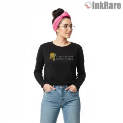 I Like The Way Snrub Thinks Simpsons Quote Minimal Shirt on black long sleeve shirt for women graphic tee