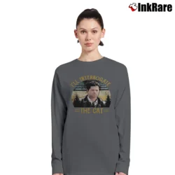 Women’s I'll Interrogate The Cat Supernatural Castiel Funny Long-Sleeve Top in charcoal | Sleek, Versatile, All-Season