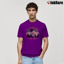 Men’s I'll Interrogate The Cat Supernatural Castiel Funny Classic T-Shirt in purple | Soft, Breathable Everyday Wear
