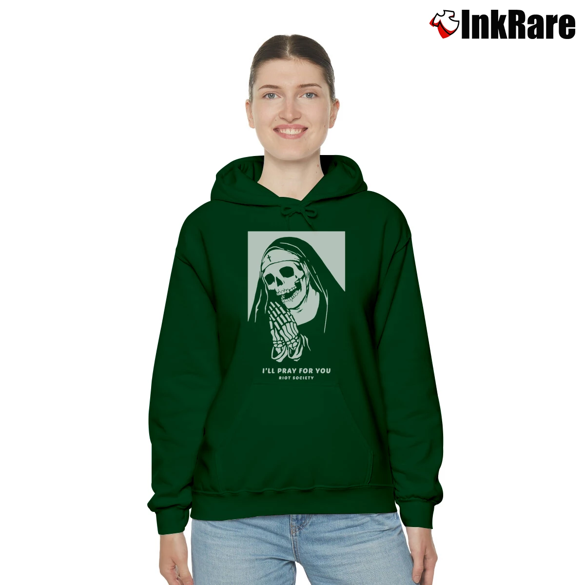 i’ll pray for you Women’s Cozy Hoodie in forest green – Urban Chic Women’s i'll pray for you Cozy Hoodie in forest green | Warm, Structured, Stylish