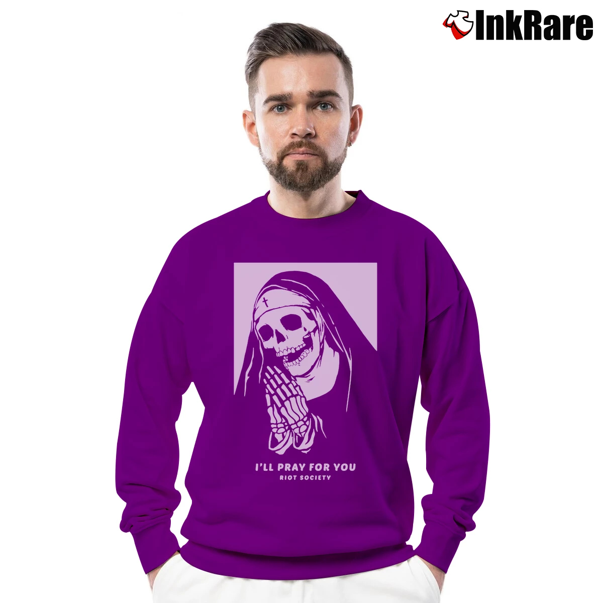 i’ll pray for you Men’s Crewneck Sweatshirt in purple – Soft & Durable Men’s i'll pray for you Crewneck Sweatshirt in purple | Cozy Fabric, Clean Style