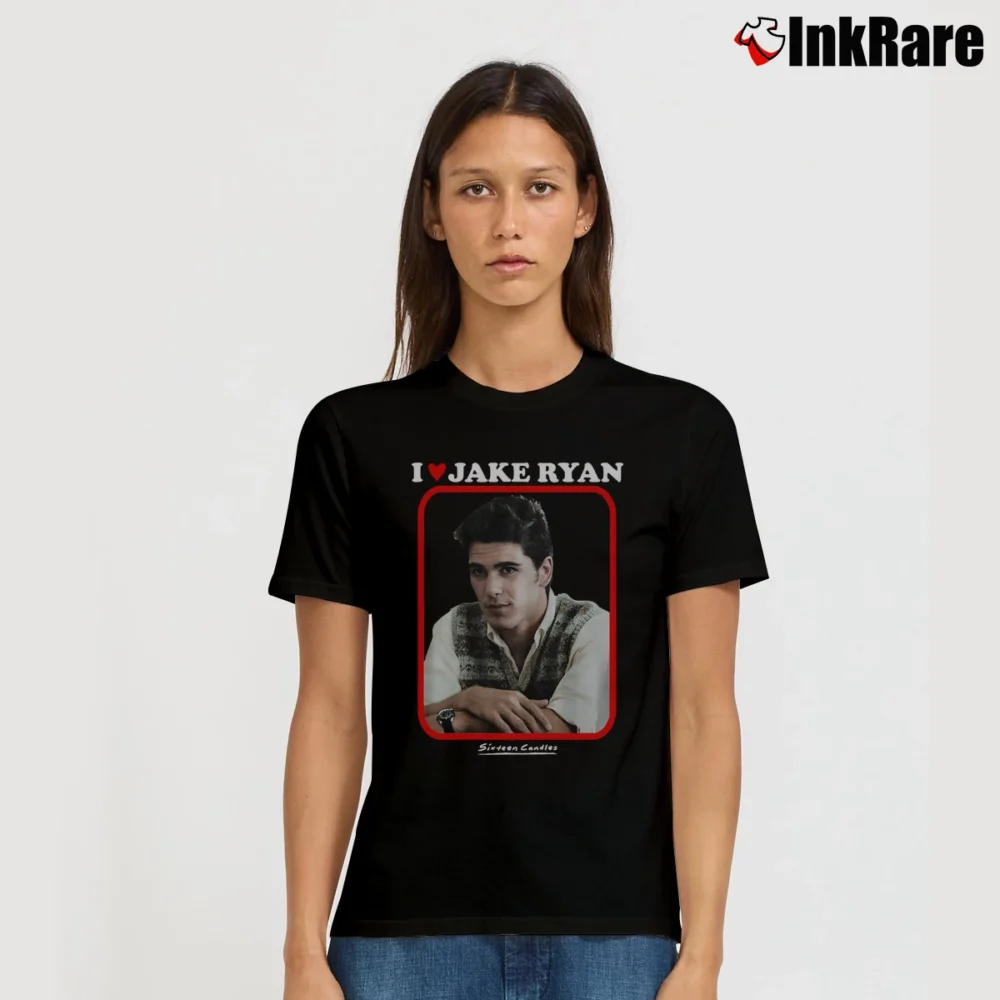 Women’s I Love Jake Ryan Sixteen Candles Movie Signature T-Shirt in black | Soft, Flattering Fit
