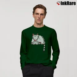 Men’s I Love My Cattitude Funny Cat Quote 90s Style Long-Sleeve Shirt in forest green | Sleek, Lightweight, Year-Round Wear