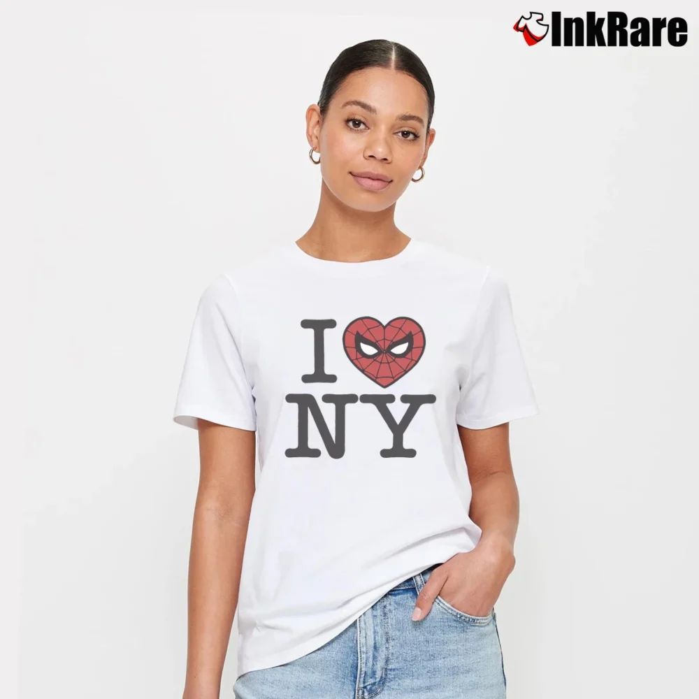 Women’s I Love Ny Spider Man T-Shirt in white | Soft, Flattering Fit