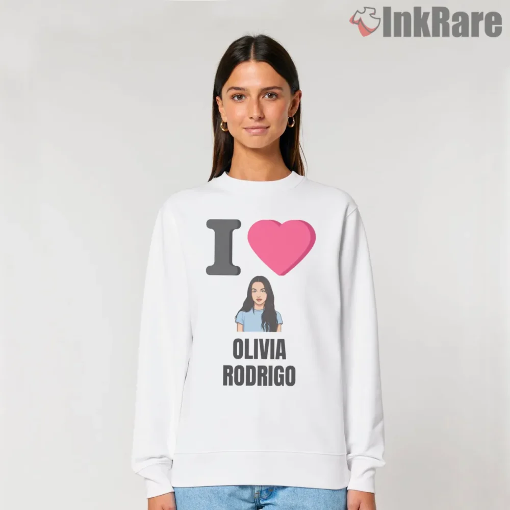 I Love Olivia Rodrigo Cute Cartoon Portrait Fan Shirt on graphic shirt for women graphic tee