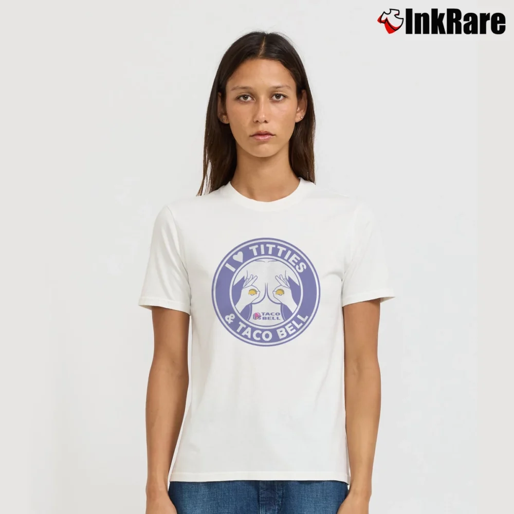Women’s I Love Titties And Taco Bell Signature T-Shirt in white | Soft, Flattering Fit