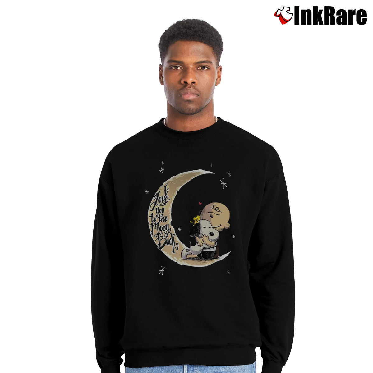 I Love You To The Moon And Back Men’s Crewneck Sweatshirt in black – Soft & Durable Men’s I Love You To The Moon And Back Crewneck Sweatshirt in black | Cozy Fabric, Clean Style