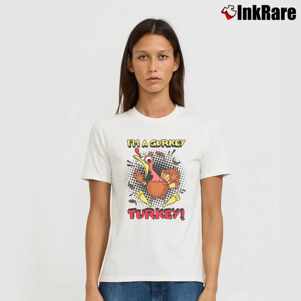 Women’s I'm A Gurkey Turkey Funny Gamer Graphic Signature T-Shirt in white | Soft, Flattering Fit