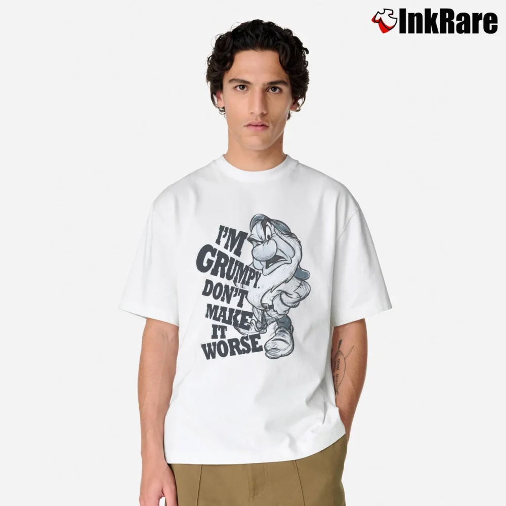 Men’s I'm Grumpy Don't Make It Worse Funny Mood Classic T-Shirt in white | Soft, Breathable Everyday Wear